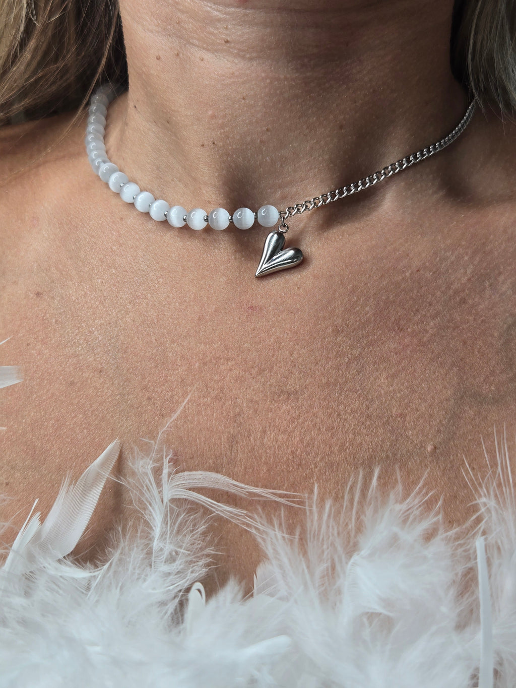 Colliers CŒUR OPALINE
