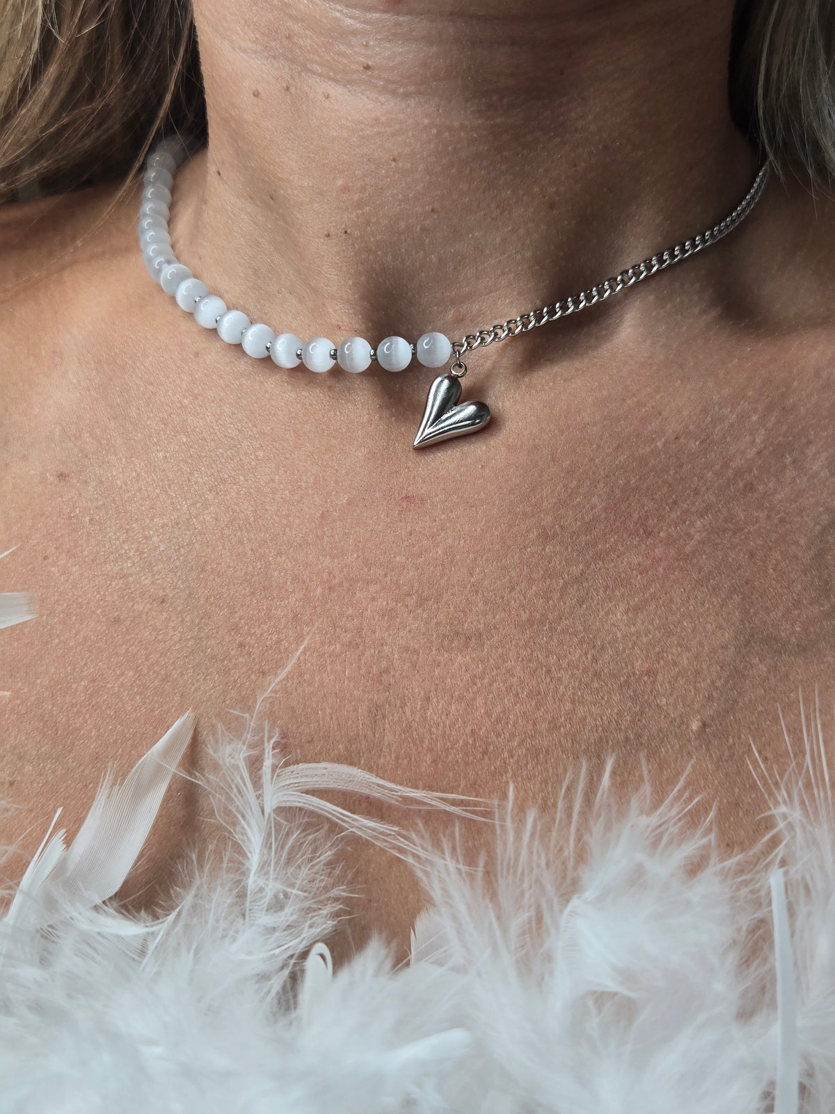 Colliers CŒUR OPALINE